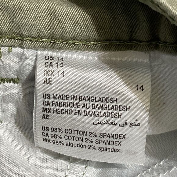 Karen Scott Green Cotton Capri Pants Size 14 with Pockets - Picture 6 of 9